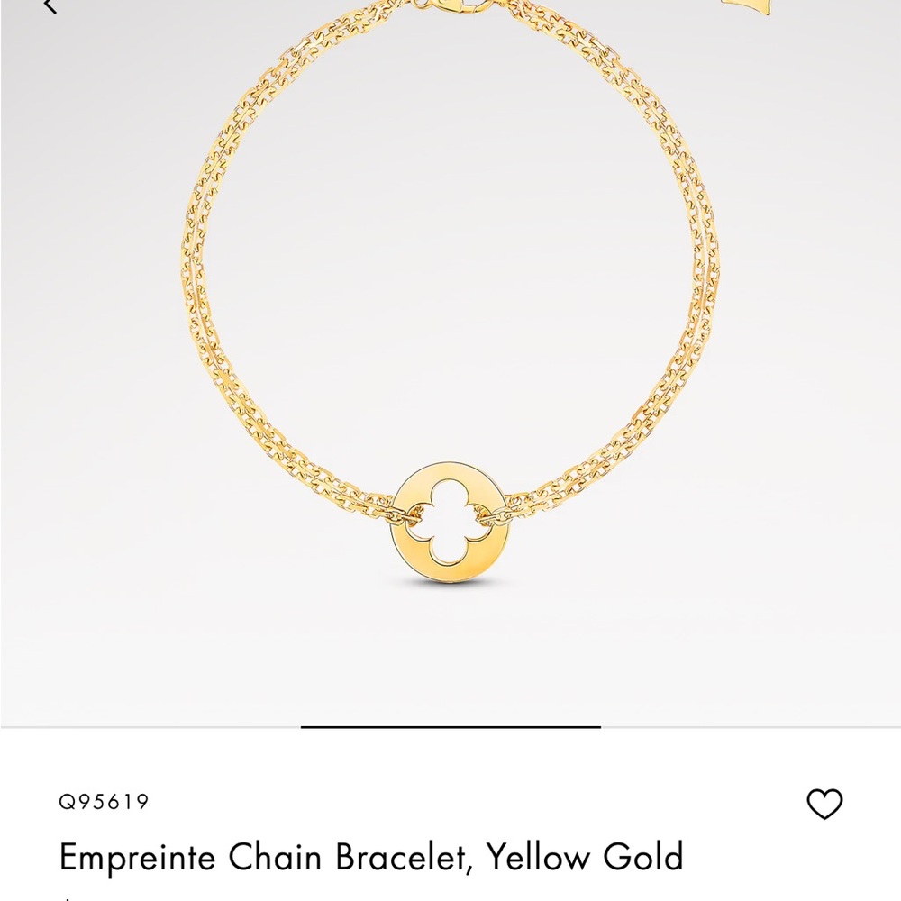 NEW 18k Louis Vuitton Double Chain Flower Charm Bracelet W/ BOX & PAPERS
